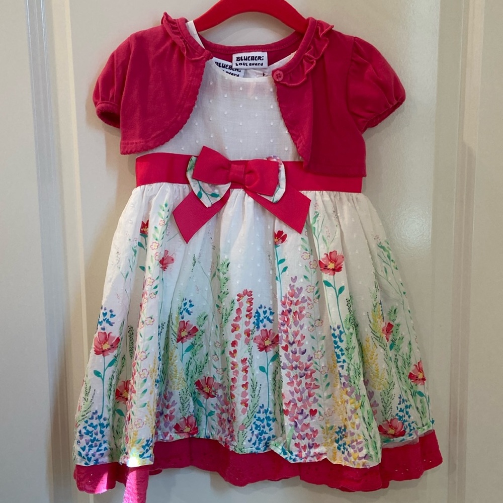 Blueberi infant dress with flowers